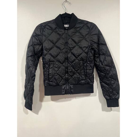 Aritzia PARKLIFE Women’s Quilted Down Blend Flight Jacket XXS Black - Picture 4 of 8
